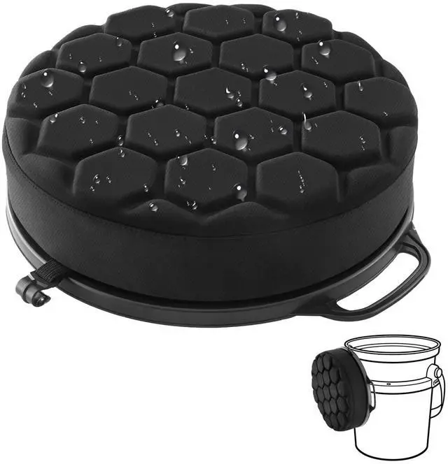 Main image of 5 Gallon Bucket Seat for Yeti Loadout Bucket Only, 3" Thickened Foam Cushion, 360°Swivel Seats with Hang-It Hook, Seat lid for Dove Duck Hunting, Ice Fishing, Baseball, Camping, Gardening