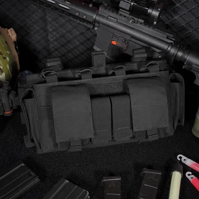 Alt view image 7 of 7 - Quad 5.56 Mag Pouch Placard 556 & 9mm Mag Pouch Radio & GP Pouches for Carrier and Chest Rig