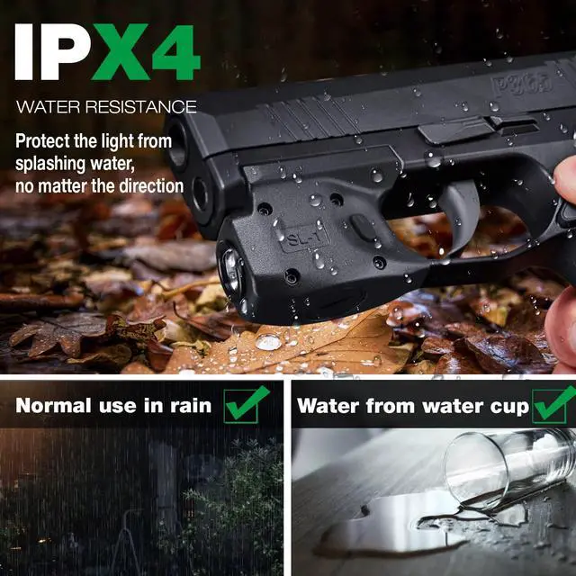 Alt view image 2 of 7 - Mini Gun Light with Kydex Holster Combo - Compatible with Sig P365 / P365X / P365 XL Pistol, 150 Lumens Rail Mount LED Tactical Flashlight SL-1 w/ Holster