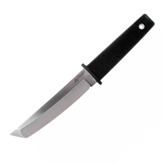 Alt view image 2 of 7 - Kobun Plain Edge 5.5" Japanese AUS8A Stainless Steel American Tanto Shape Fixed Blade Tactical Hunting Knife, Ergonomic Kray-Ex Handle, Secure-Ex Sheath - Boxed