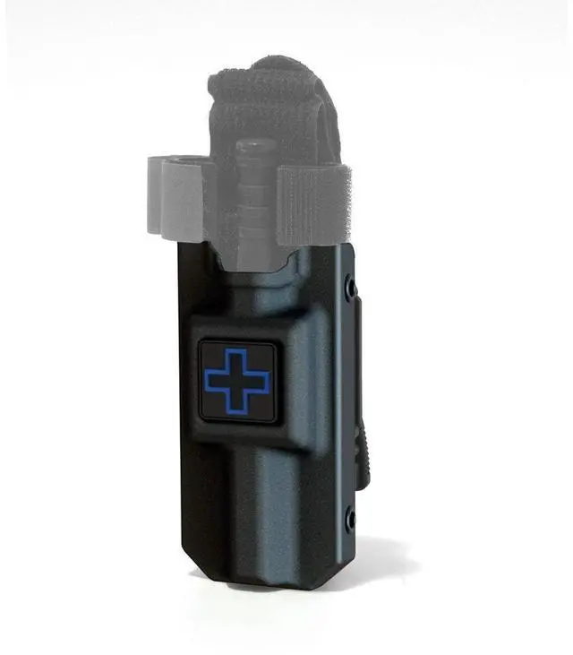 Main image of Rigid TQ Tourniquet Case for C-A-T CAT Tourniquet, Flat Black with Blue Cross, Belt (Tek) Attachment (Tourniquet Not Included)