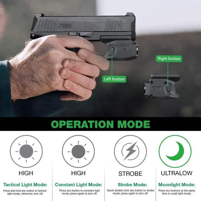 Alt view image 4 of 7 - Mini Gun Light with Kydex Holster Combo - Compatible with Sig P365 / P365X / P365 XL Pistol, 150 Lumens Rail Mount LED Tactical Flashlight SL-1 w/ Holster