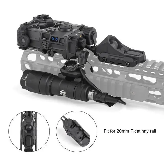 Alt view image 4 of 7 - Dual Pressure Switch, Tactical Light Switch with SF + Crane Plug for M300/M600 Flashlights + PEQ DBAL NGAL, Fit for 20mm Picatinny Mlok Keymod Rail