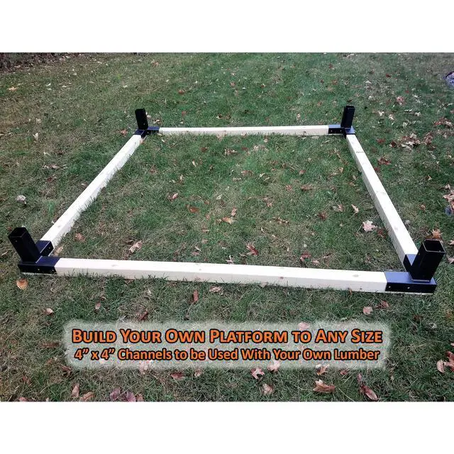 Alt view image 4 of 6 - Elevated Platform Brackets (Set of 4) | Powder Coated 11 Gauge Heavy Duty Steel, 4x4 Channels, Elevated Platform Mounts for Hunting Blind, Deer Stand Bracket 4x4