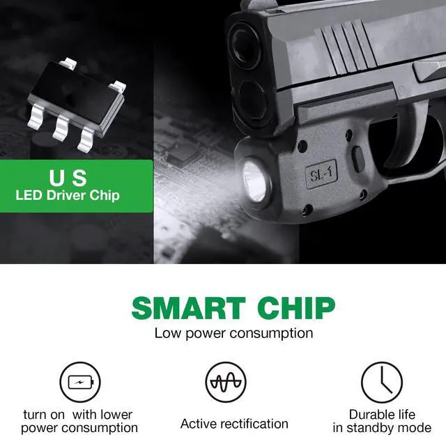 Alt view image 5 of 7 - Mini Gun Light with Kydex Holster Combo - Compatible with Sig P365 / P365X / P365 XL Pistol, 150 Lumens Rail Mount LED Tactical Flashlight SL-1 w/ Holster