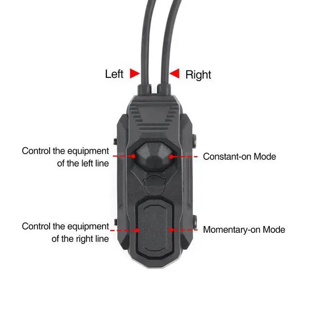 Alt view image 2 of 7 - Dual Pressure Switch, Tactical Light Switch with SF + Crane Plug for M300/M600 Flashlights + PEQ DBAL NGAL, Fit for 20mm Picatinny Mlok Keymod Rail