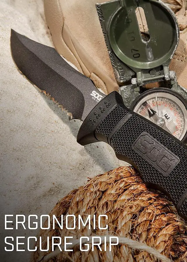 Alt view image 5 of 6 - Fixed Blade Knives with Sheath - SEAL Pup Tactical Knife, Survival Knife and Hunting Knife w/ 4.75 Inch Blade and Knife Sheath