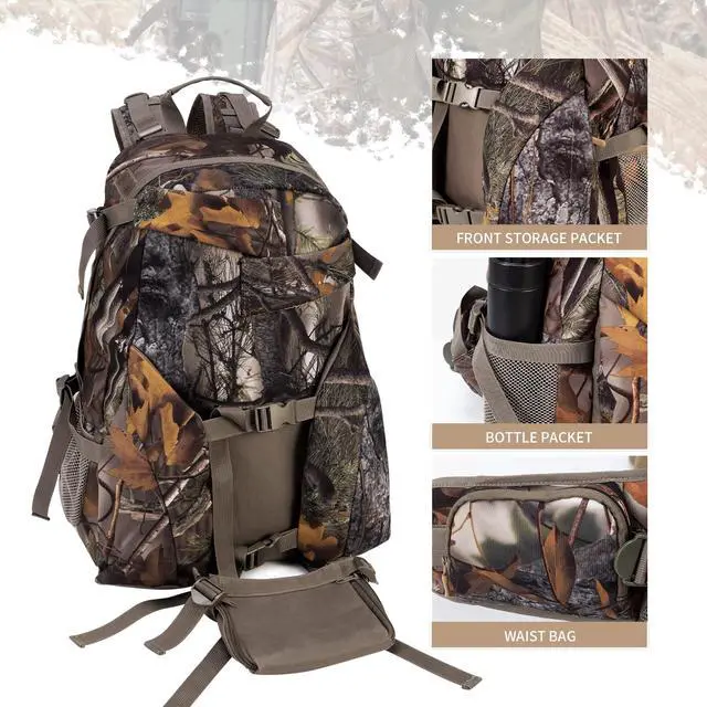 Alt view image 6 of 7 - Hunting Backpack Outdoor Gear Hunting Daypack for Rifle Bow Gun Hunting Gifts for Men