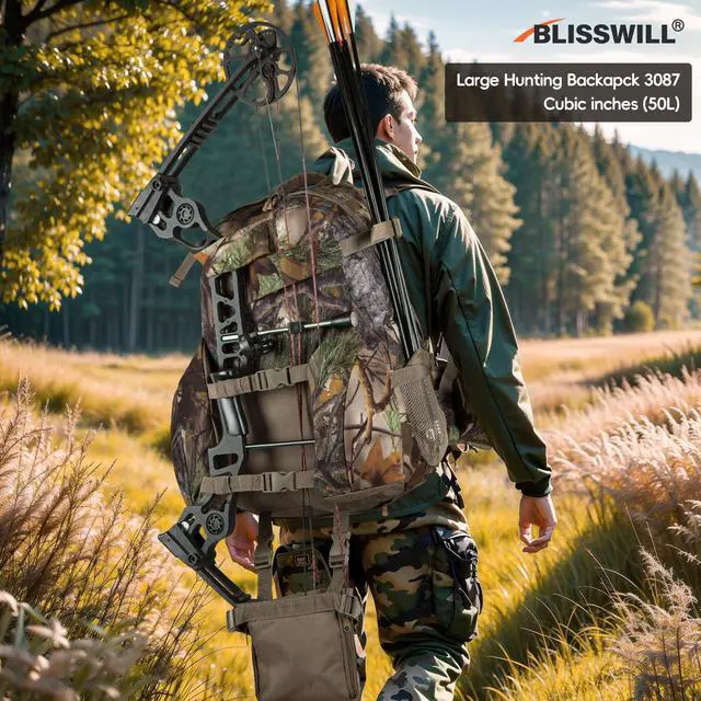 Alt view image 7 of 7 - Hunting Backpack Outdoor Gear Hunting Daypack for Rifle Bow Gun Hunting Gifts for Men