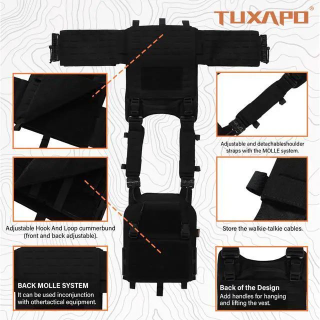 Alt view image 6 of 7 - Tactical Molle Vest Laser Cutting Modular Lightweight Quick Release