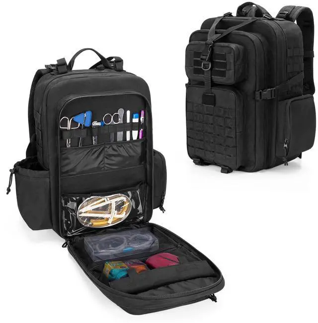 Main image of Medical Tactical Backpack, Medical Supplies Bag with Top Y-Strap | First Aid Rucksack with Laptop Sleeve, Chest and Waist Buckets, Padded Breath Back, for Hiking, Trekking, Hunting, Camping