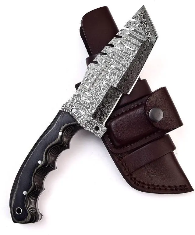 Alt view image 4 of 7 - TR-7011 Handmade Damascus Steel Hunting Tracker Knife - Great Piece of Art