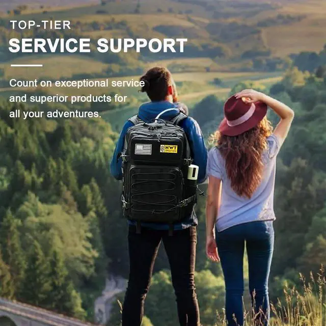Alt view image 6 of 7 - Military Tactical Backpack,Sturdy Work & Molle Laptops Rucksack,Army Assault Pack for Hiking Camping Travel Fishing Gym, Camo