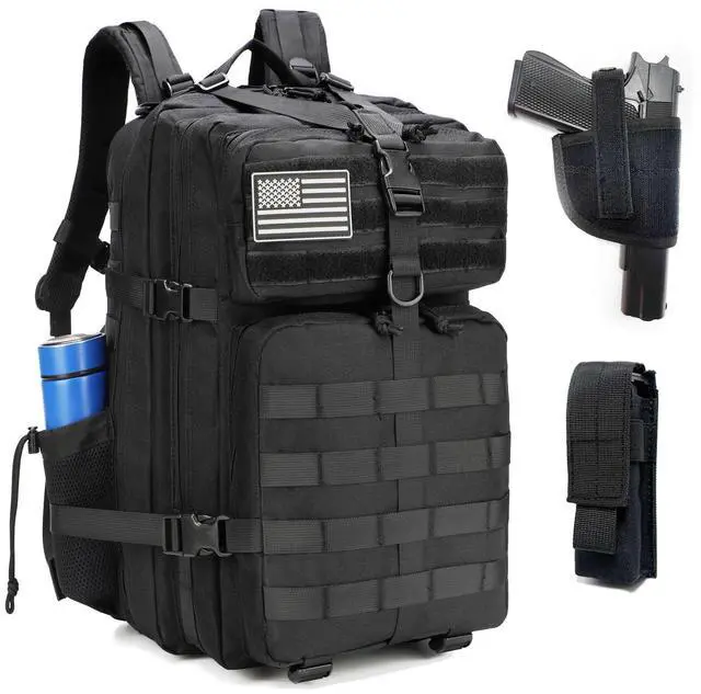 Main image of Tactical Backpack for Men with Gun Holster, 45L Military 3-Day Assault Pack, Large Bug Out Bag Molle Daypack for Women Hiking Travel Climbing Black Upgrade