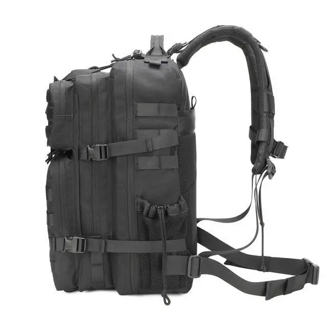 Alt view image 3 of 7 - Tactical Backpack for Men with Gun Holster, 45L Military 3-Day Assault Pack, Large Bug Out Bag Molle Daypack for Women Hiking Travel Climbing Black Upgrade