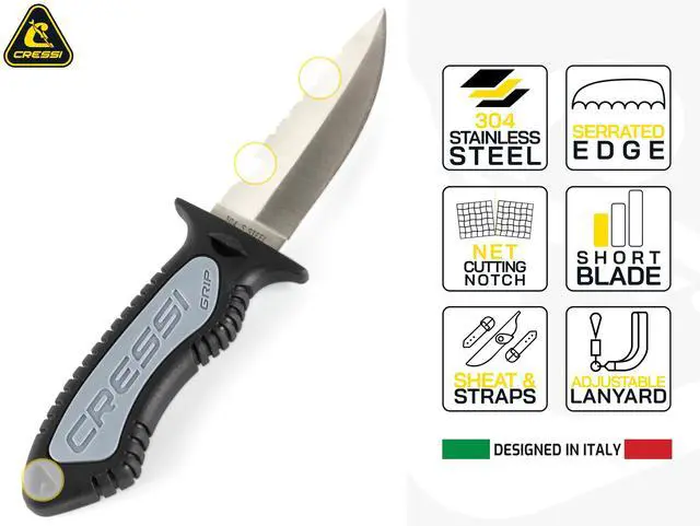 Alt view image 3 of 7 - Versatile Diving Knife for Scuba, Snorkeling, Spearfishing | The Grip