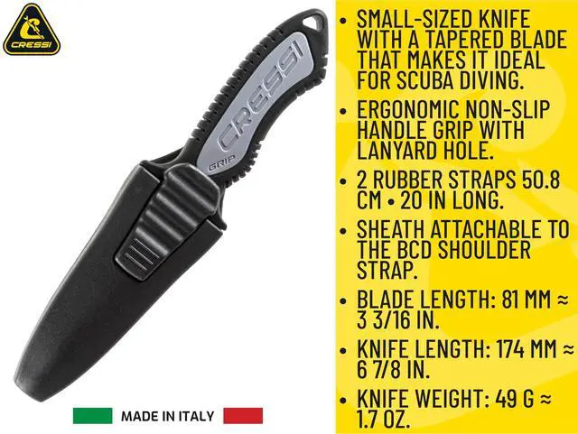 Alt view image 4 of 7 - Versatile Diving Knife for Scuba, Snorkeling, Spearfishing | The Grip