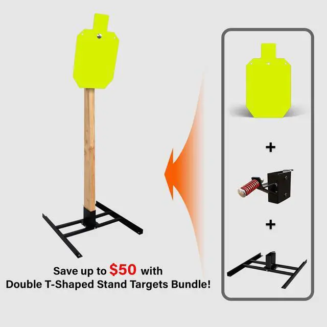 Alt view image 2 of 7 - Target Stand System - AR500 Steel Shooting Target 1/2" Thick with 2x4 Stand Kit