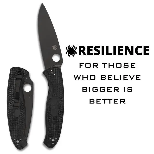 Alt view image 2 of 5 - Resilience Lightweight Folding Pocket Knife, PlainEdge | 9.41" Overall Length, 4.25" Black Oxide Coated 8Cr13MoV Steel Blade, FRN Handle, LinerLock, Full-Flat Grind
