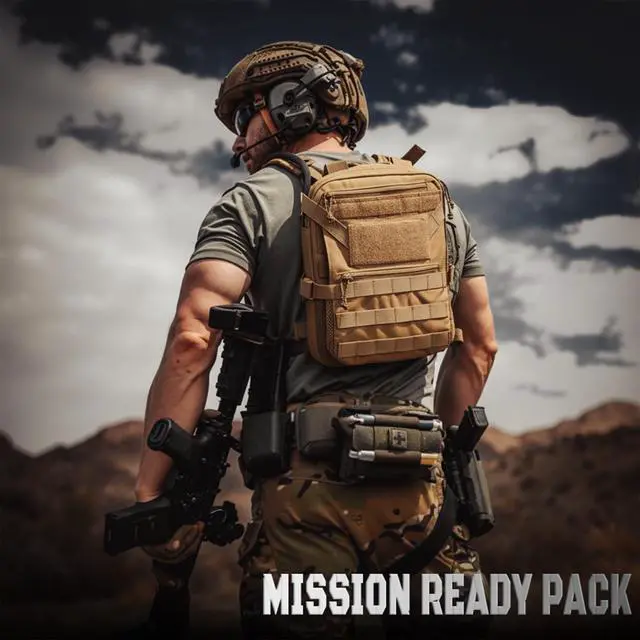Alt view image 2 of 7 - ABP Tactical MOLLE Hydration Backpack Military Assault Vest Back Panel Pack for Men Training Hiking Airsoft with 2.5L Bladder