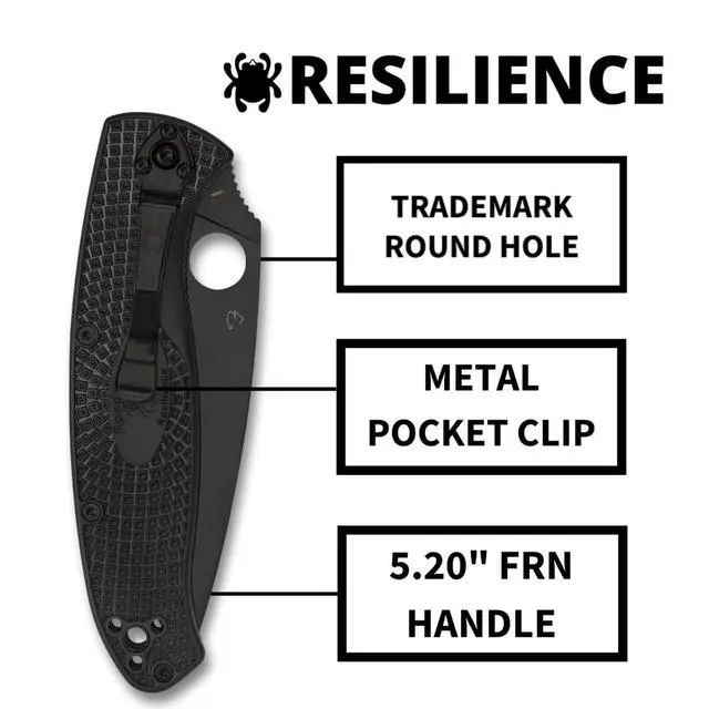 Alt view image 4 of 5 - Resilience Lightweight Folding Pocket Knife, PlainEdge | 9.41" Overall Length, 4.25" Black Oxide Coated 8Cr13MoV Steel Blade, FRN Handle, LinerLock, Full-Flat Grind