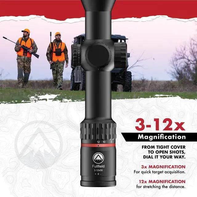 Alt view image 2 of 6 - Optics Fullfield 3-12x56mm Hunting RifleScopes, 30mm Tube, Rear Focal Plane, Waterproof, Shockproof, Forever