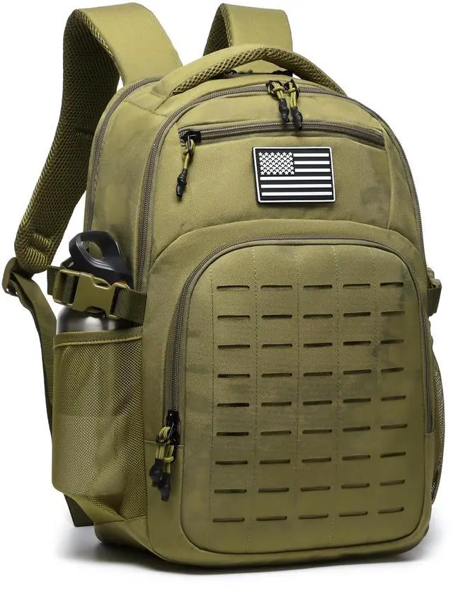 Main image of Military tactical backpack Laser-Cut MOLLE Webbing, backpack for men small tactical assault bag (Khaki, 18.5 inch)