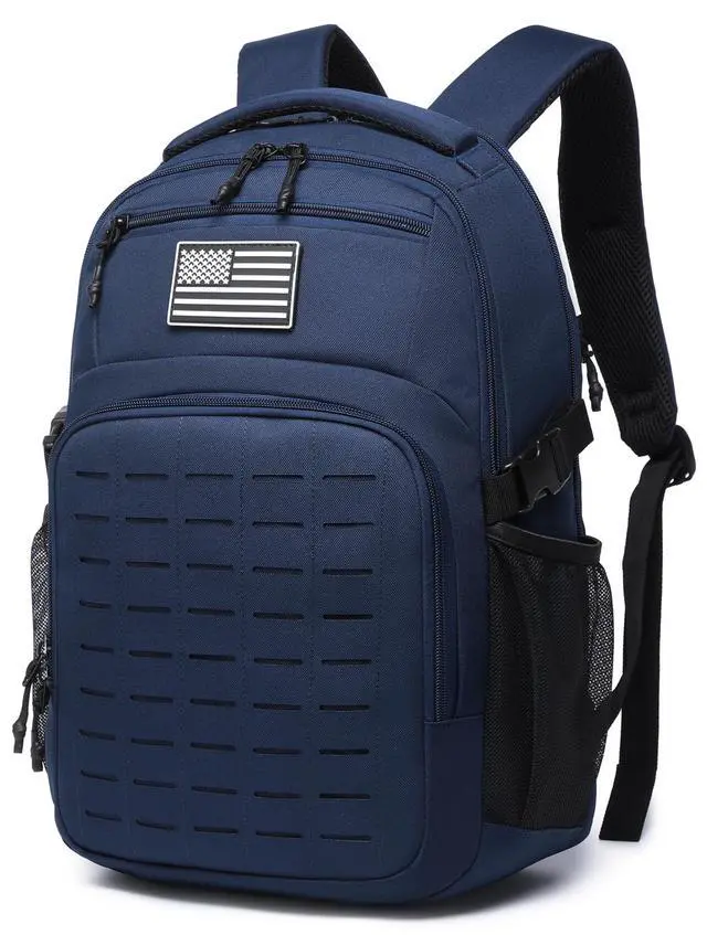 Alt view image 3 of 7 - Military tactical backpack Laser-Cut MOLLE Webbing, backpack for men small tactical assault bag (Blue, 18.5 inch)