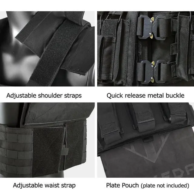 Alt view image 3 of 5 - Great Tactical Outdoor Vest for Men Multifunctional Modular Molle Vest with Metal Buckles
