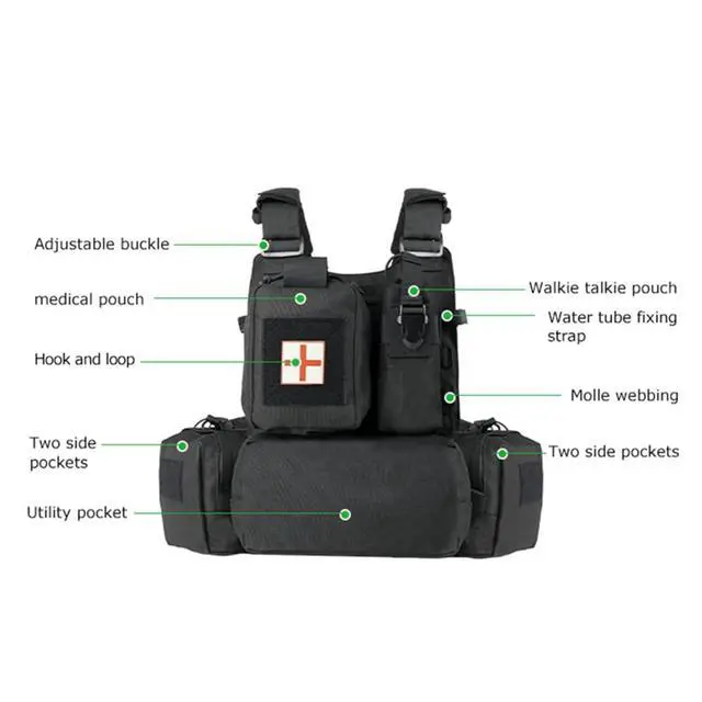 Alt view image 5 of 5 - Great Tactical Outdoor Vest for Men Multifunctional Modular Molle Vest with Metal Buckles