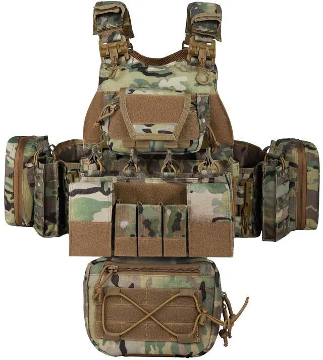Main image of YAKEDA Outdoor Training Vest With PALS System MultiFunctional MOLLE Quick Release Vest- For Hiking, Camping Training