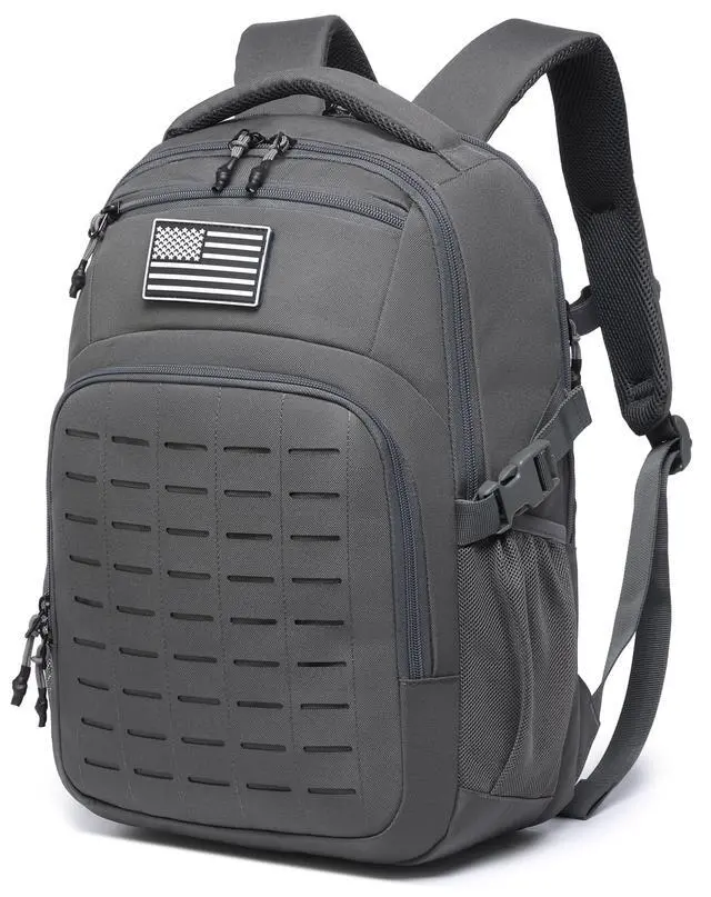 Alt view image 3 of 7 - Military tactical backpack Laser-Cut MOLLE Webbing, backpack for men small tactical assault bag (dark gray, 18.5 inch)