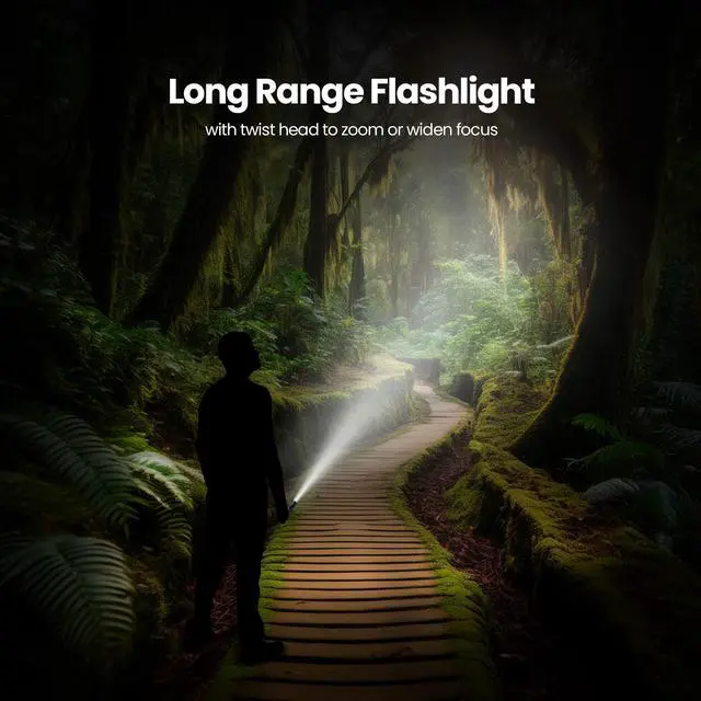 Alt view image 6 of 7 - Flashlight - 7000 Lumens LED, Rechargeable & AA Battery Compatible