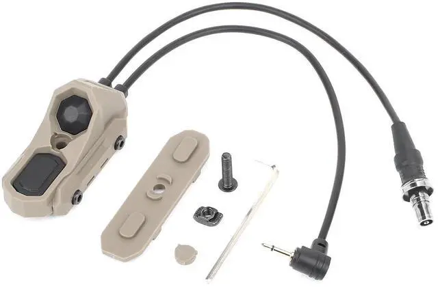 Main image of ModButton Dual Pressure Switch, Tactical Light Switch with SF + 2.5mm Plug for M300/M600 Scout Weapon Flashlights + PEQ DBAL NGAL, Fit for 20mm Picatinny Mlok Keymod Rail (DE)
