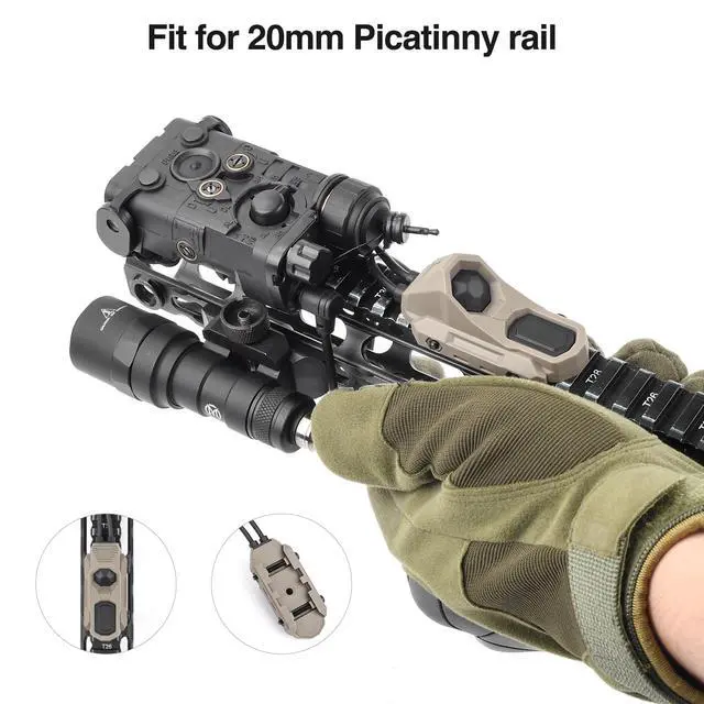 Alt view image 5 of 7 - ModButton Dual Pressure Switch, Tactical Light Switch with SF + 2.5mm Plug for M300/M600 Scout Weapon Flashlights + PEQ DBAL NGAL, Fit for 20mm Picatinny Mlok Keymod Rail (DE)