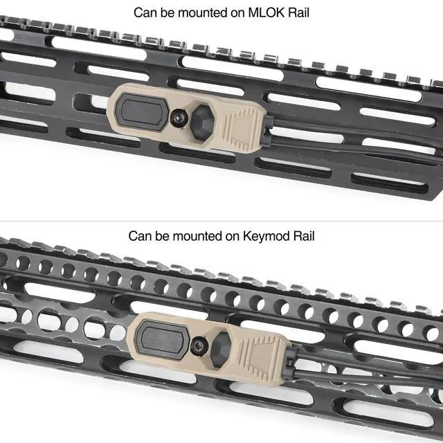 Alt view image 6 of 7 - ModButton Dual Pressure Switch, Tactical Light Switch with SF + 2.5mm Plug for M300/M600 Scout Weapon Flashlights + PEQ DBAL NGAL, Fit for 20mm Picatinny Mlok Keymod Rail (DE)