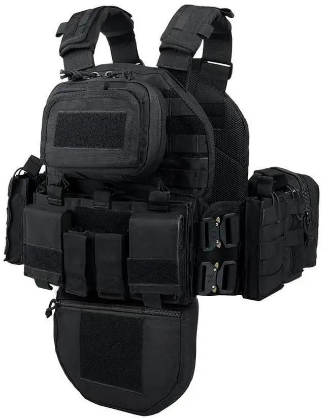 Main image of YAKEDA Tactical Training Vest with PALS System - Multi-Pocket Adjustable Straps Quick-Release Buckle for Hunting