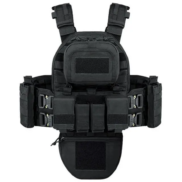 Alt view image 2 of 5 - YAKEDA Tactical Training Vest with PALS System - Multi-Pocket Adjustable Straps Quick-Release Buckle for Hunting