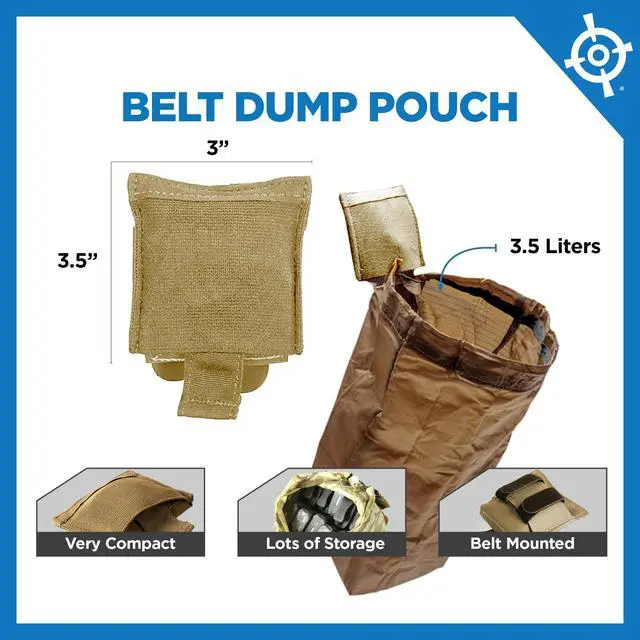 Alt view image 2 of 7 - Ten-Speed Dump Pouch, Tactical Belt Pouch | "Folding Mag & Ammo Drop Bag for Duty Gear, Hunting & Airsoft - Compact EDC Utility Storage - 3""L X 3.5""W X 1""H"