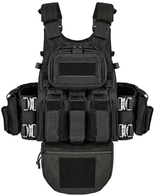 Main image of YAKEDA Tactical Training Vest with PALS System - Multi-Pocket Adjustable Straps Quick-Release Buckle for Hunting