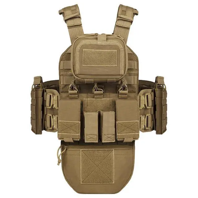 Alt view image 2 of 6 - YAKEDA Tactical Training Vest with PALS System - Multi-Pocket Adjustable Straps Quick-Release Buckle for Hunting