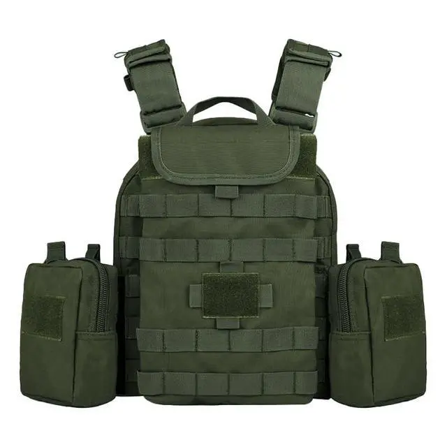 Alt view image 3 of 6 - YAKEDA Tactical Training Vest with PALS System - Multi-Pocket Adjustable Straps Quick-Release Buckle for Hunting