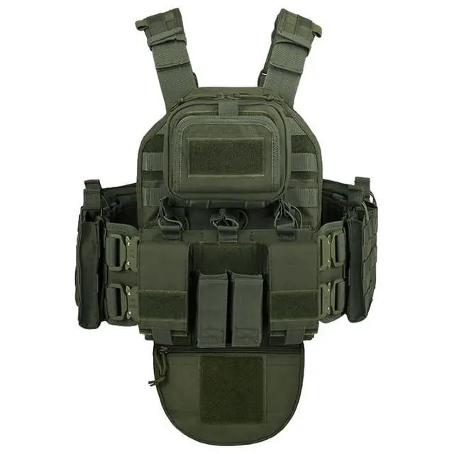 Alt view image 2 of 6 - YAKEDA Tactical Training Vest with PALS System - Multi-Pocket Adjustable Straps Quick-Release Buckle for Hunting