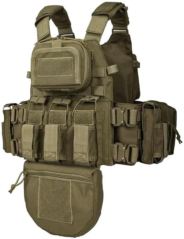 Main image of YAKEDA Tactical Training Vest with PALS System - Multi-Pocket Adjustable Straps Quick-Release Buckle for Hunting