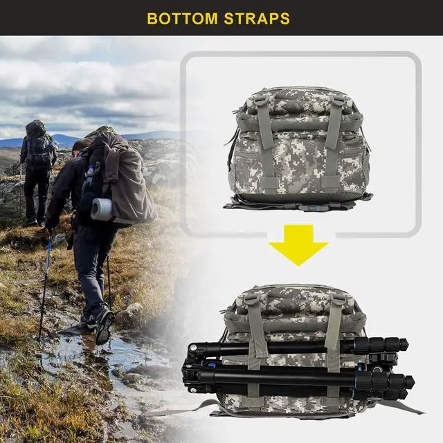 Alt view image 4 of 7 - 45L Military Tactical Backpack, Army 3-Day Assault Pack Bug Out Bag for Hiking Camping | Army