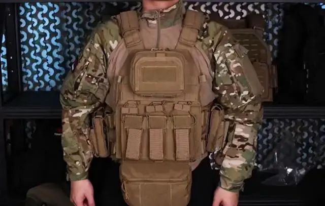 Alt view image 6 of 6 - YAKEDA Tactical Training Vest with PALS System - Multi-Pocket Adjustable Straps Quick-Release Buckle for Hunting