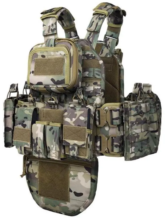 Main image of YAKEDA Tactical Training Vest with PALS System - Multi-Pocket Adjustable Straps Quick-Release Buckle for Hunting