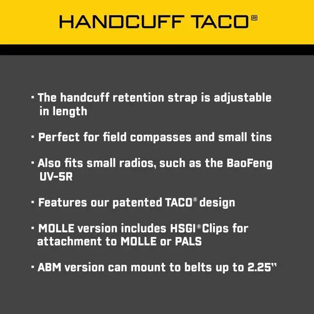 Alt view image 5 of 7 - High Speed Gear - Handcuff Taco MOLLE Pouch, Police Gear & Military Gear, MOLLE Handcuff Pouch