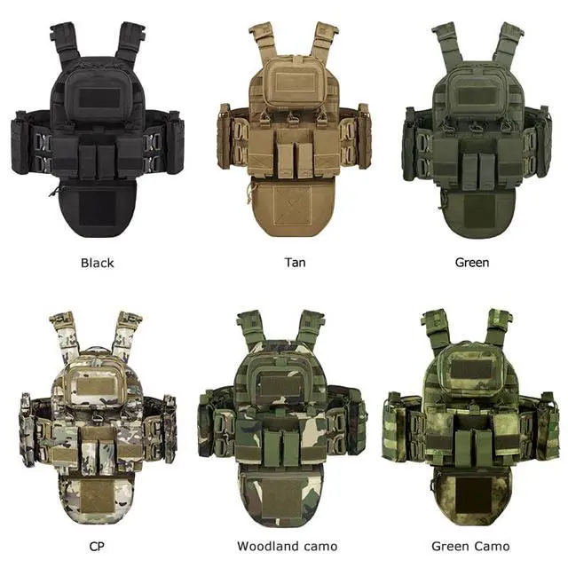 Alt view image 6 of 6 - YAKEDA Tactical Training Vest with PALS System - Multi-Pocket Adjustable Straps Quick-Release Buckle for Hunting