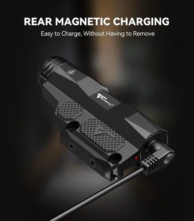 Alt view image 5 of 7 - ML50 Picatinny/Mlok Flashlight for Rifle, Max 2400 Lumens Weapon Light with Pressure Pad Switch, Rechargeable Flashlight and Tactical Strobe High/Low Mode
